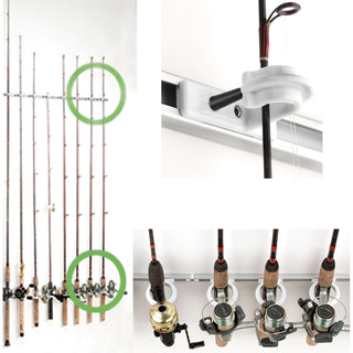 Simple Deluxe Vertical Fishing Rod Holders Wall-Mounted, Fishing