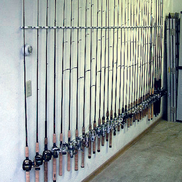White Fishing Rod Holder 6 Rods Wall Mounted Fishing Pole Rack